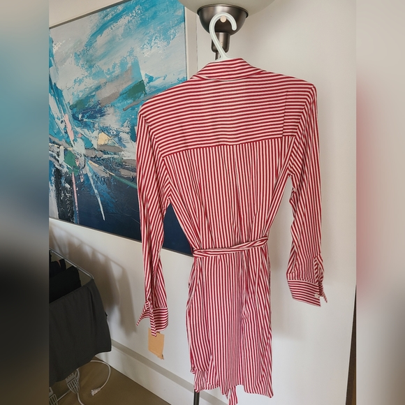 ❤ NWT Reformation Red Striped Tie Dress Size XS - Picture 3 of 3